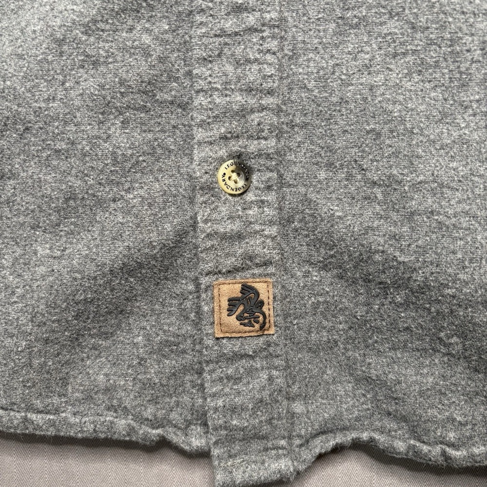 LEGENDARY WHITETAILS Flannel Shirt Mens XL Gray Heathered Corduroy Trim Shacket - Picture 10 of 13